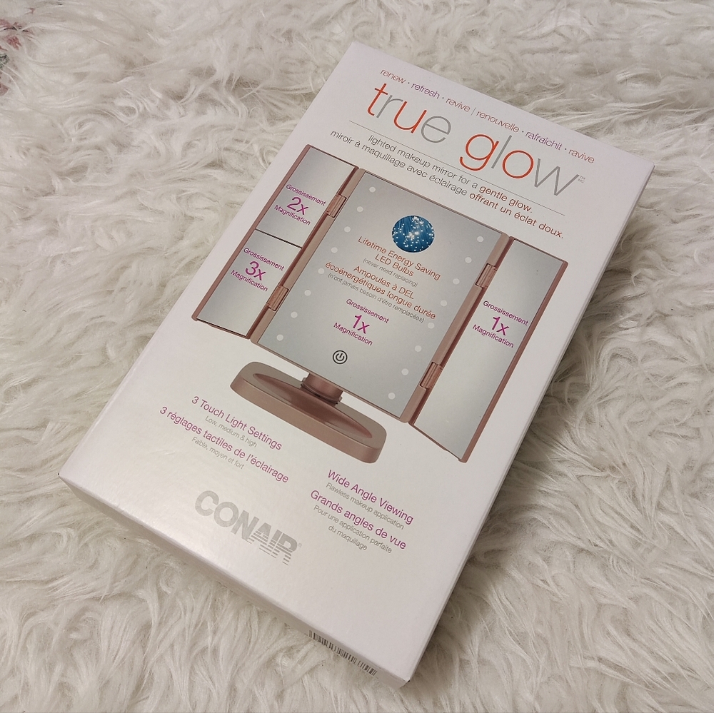 Conair true glow lighted make up mirror